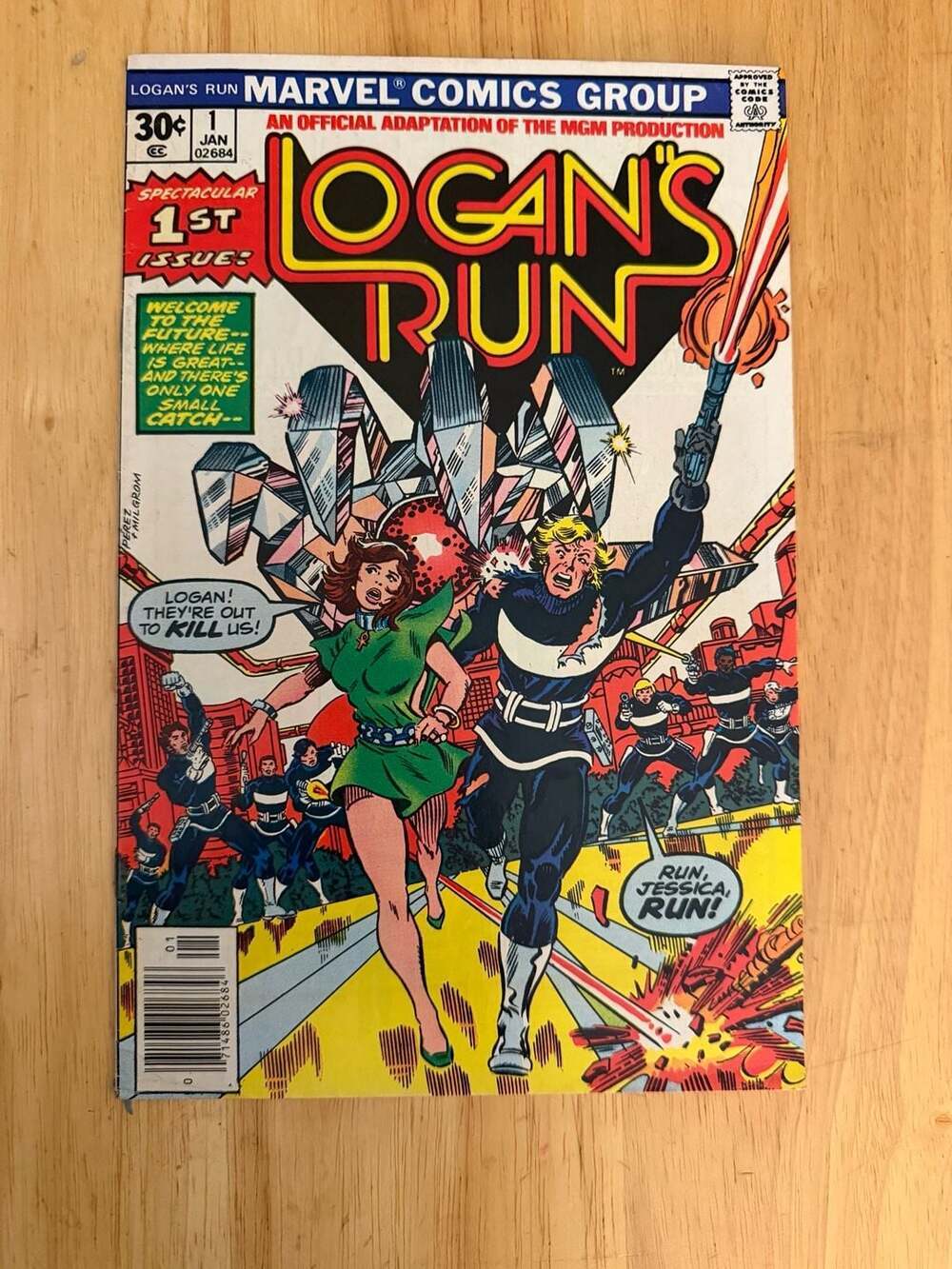 Logan's Run #1 Marvel Comics Group January 1977 First Issue